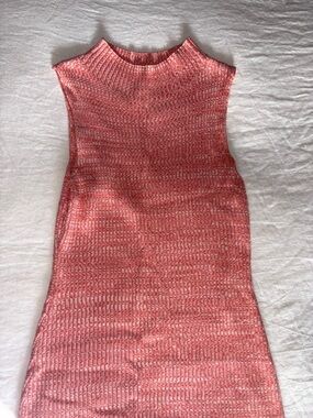 Anthropologie Coral Pink Sleeveless Knit Midi Dress